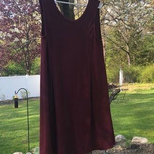 Wish list burgundy pleated jersey dress